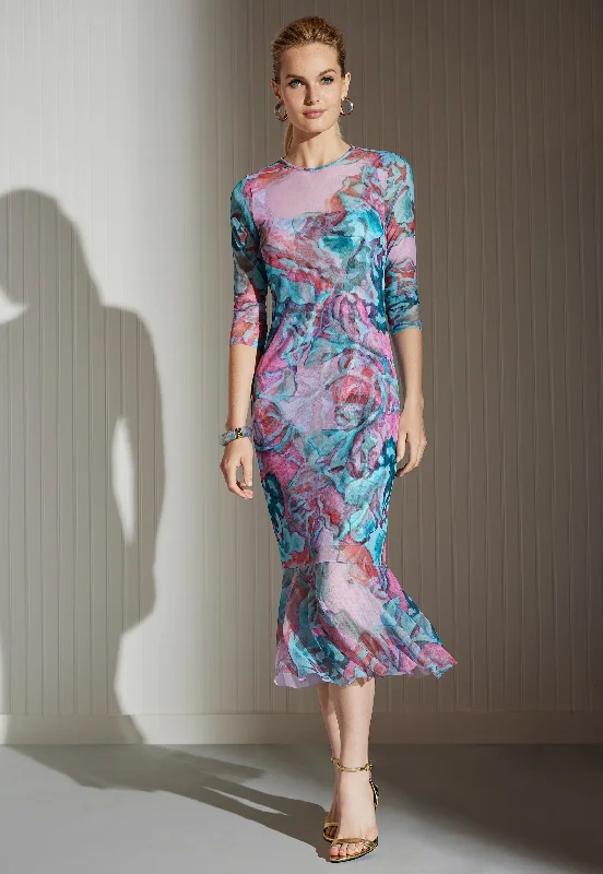 Daily Deals Sophia Mini Sheer Dress in Daiquiri