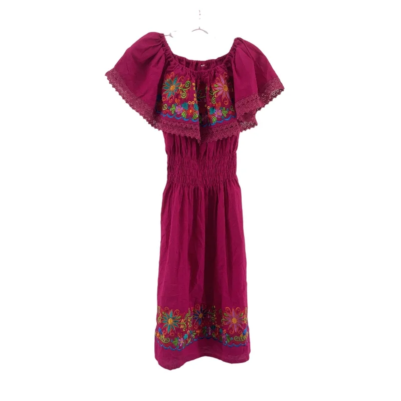 Closeout Sale Vintage Mexican Pink Embroidered Midi Off-The-Shoulders Dress Womens Size Medium Closeout Sale Vintage Mexican Pink Embroidered Midi Off-The-Shoulders Dress Womens Size Medium
