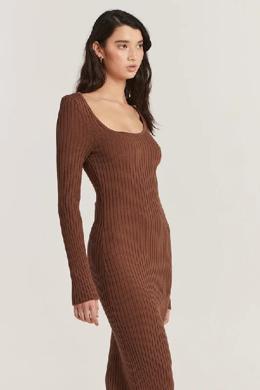 YEAR-End Sale Charlie Holiday Laurette Midi Dress Chocolate