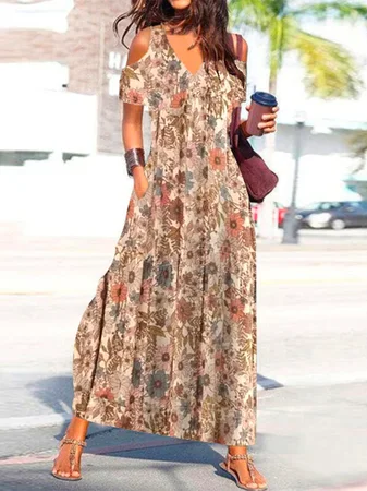 Super Sale Loose Vacation Dress  QM117