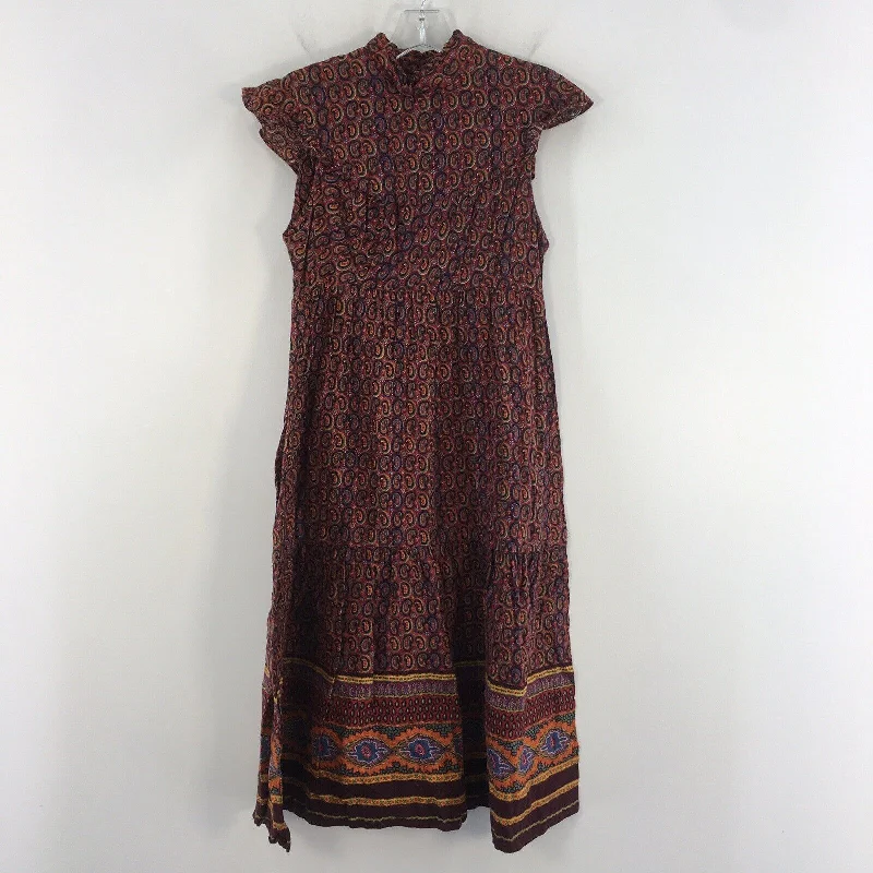 Markdown Madness VTG 60s Max & Lulu California Red Burgundy Paisley Print SS Maxi Dress Womens 11 Markdown Madness VTG 60s Max & Lulu California Red Burgundy Paisley Print SS Maxi Dress Womens 11