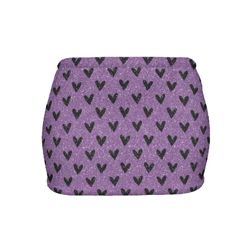 Discount Days Little Black Hearts Slinky Micro Mini Skirt