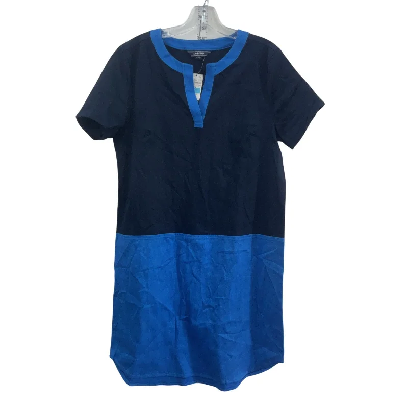 New Deals Lands' End Blue Colorblock Women's Cotton Shift Shirt Dress Midi Size 10 NWT New Deals Lands' End Blue Colorblock Women's Cotton Shift Shirt Dress Midi Size 10 NWT