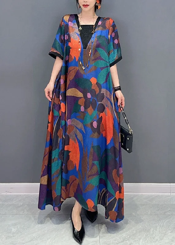 Price Drop Alert Natural Colorblock V Neck Print Patchwork Cotton Dress Short Sleeve LC0335 Price Drop Alert Natural Colorblock V Neck Print Patchwork Cotton Dress Short Sleeve LC0335