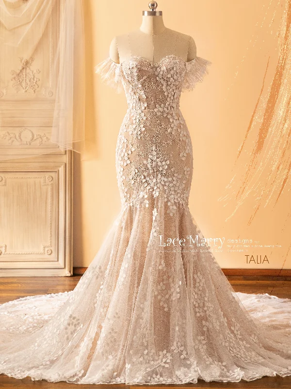 Grand Opening Sale TALIA / Mermaid Wedding Dress with Strapless Bodice