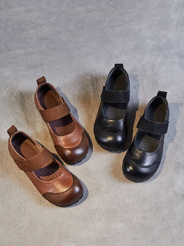 Hurry In Women Summer Soft Solid Leather Flat Shoes QW1020