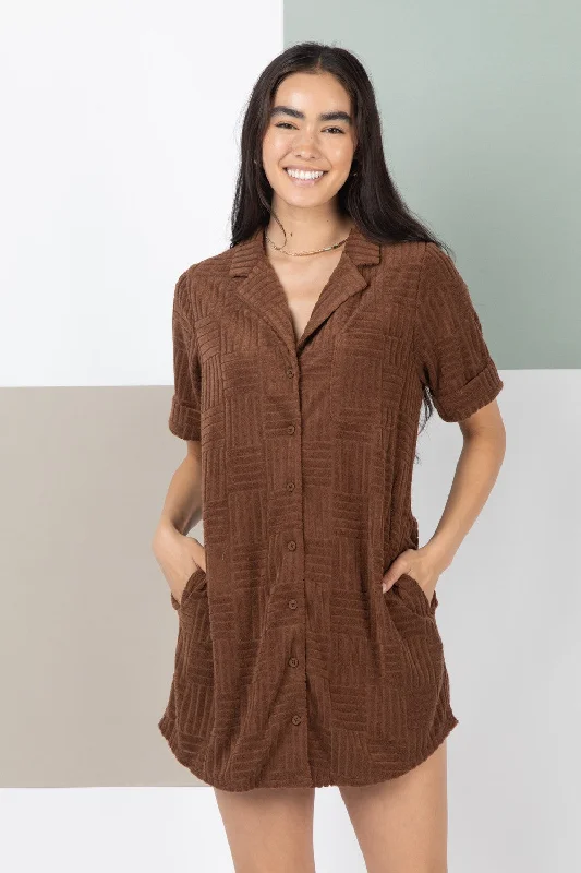Huge Discounts Textured Knit Casual Oversized Mini Dress