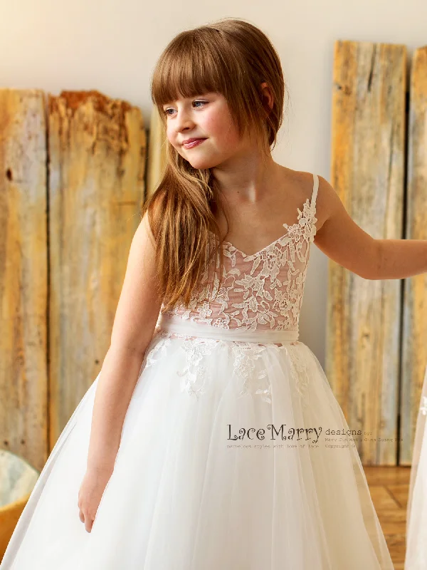 Doorbuster Deal NINI / Blush & Ivory Flower Girl Dress