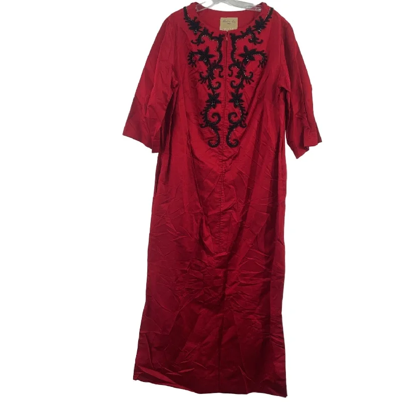 Weekend Deal Barbara Lee Vintage Red Silk Blend Beaded Long Kaftan Dress Women’s Size 16 Plus Weekend Deal Barbara Lee Vintage Red Silk Blend Beaded Long Kaftan Dress Women’s Size 16 Plus