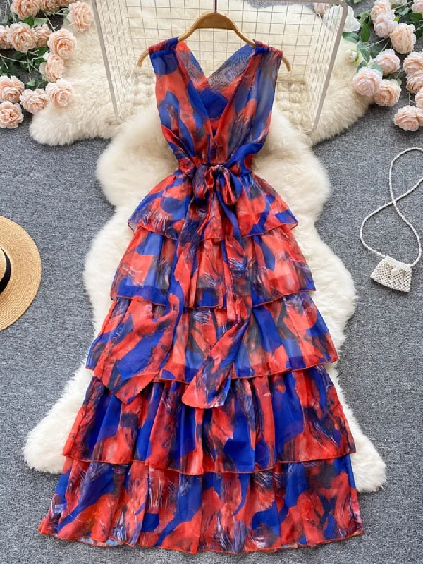 Best Deals Summer  Women  Cross Back  Strap long beach party Dress