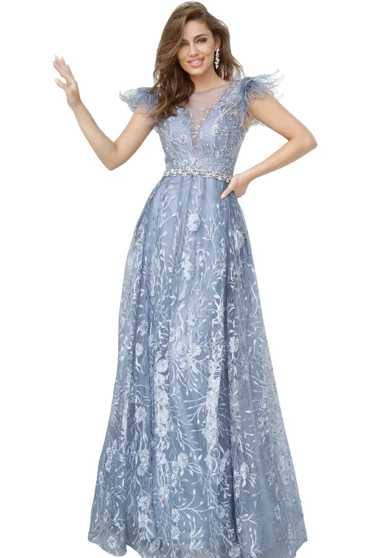 Unbeatable Prices Jovani Smoke Embroidered Maxi Evening Gown