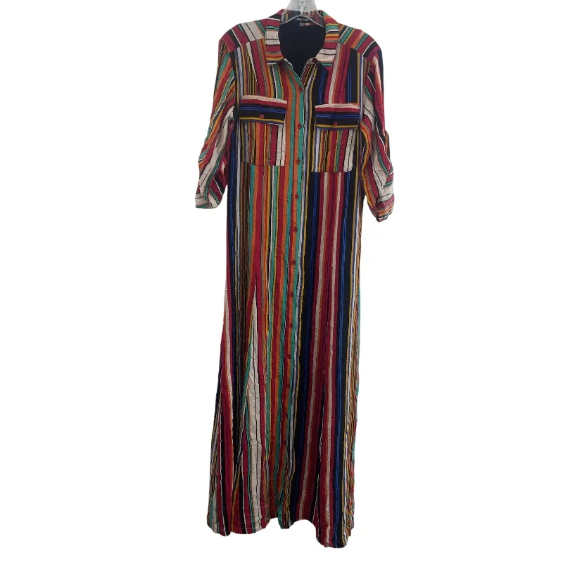 Final Markdown Sugar Lips Long Shift Striped Women's Maxi Dress Red Multi S Rayon Preowned Final Markdown Sugar Lips Long Shift Striped Women's Maxi Dress Red Multi S Rayon Preowned