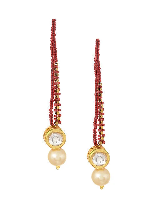 Final Clearance Kundan Studs Pearl - MRR248