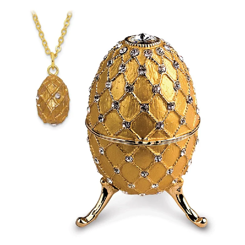New Arrival Lux by Jere Bejeweled ROYAL GOLD (Plays Swan Lake) Musical Egg