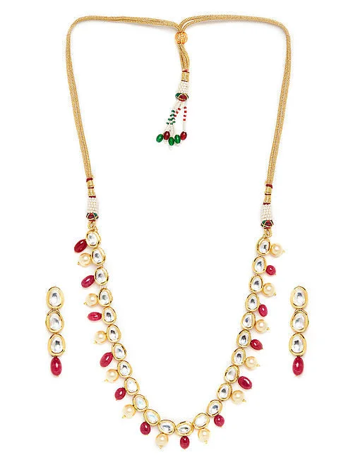 Exclusive Deal Kundan Neckpiece With Earrings - MRR284