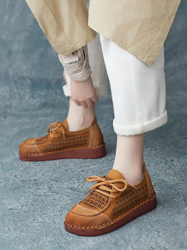 Big Discounts Women Summer Casual Colorblock Leather Flat Shoes AS1053