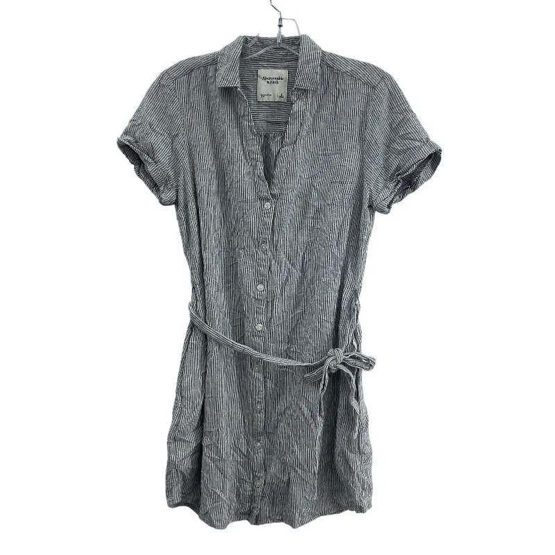 Special Promotion Abercrombie Linen Midi Shirt Pinstriped Women's Dress Gray/White S Preowned Special Promotion Abercrombie Linen Midi Shirt Pinstriped Women's Dress Gray/White S Preowned