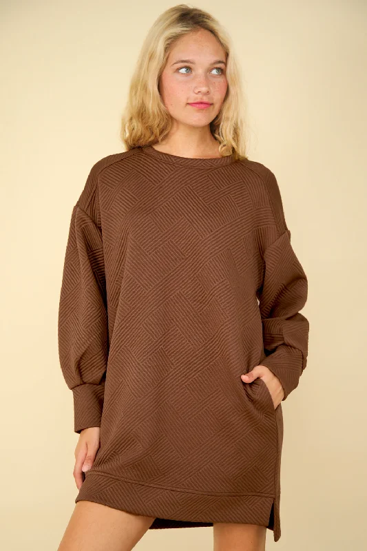 Get It Before It’s Gone Valerie Long Sleeve Textured Dress