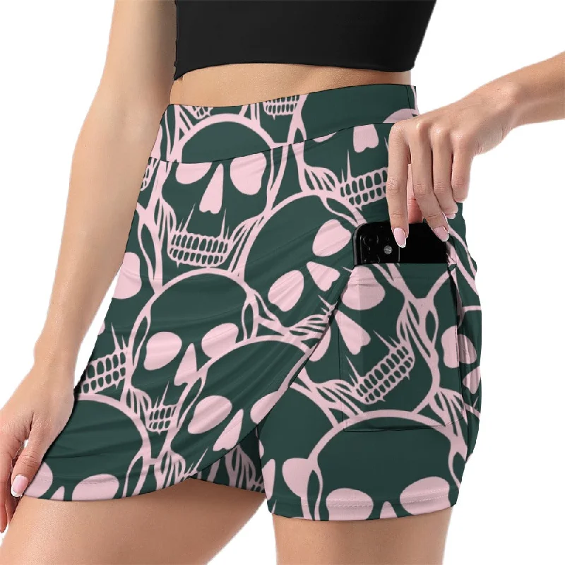 Price Rollback Pink Skulls Skirt Shorts With Pockets