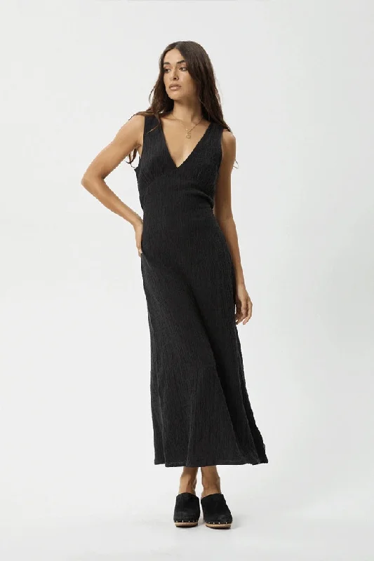 Super Sale Afends Focus Seersucker Maxi Dress Black