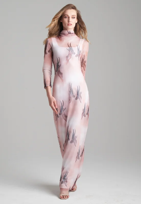 Lowest Prices Aurora Sheer Mesh T-shirt Dress in Horn