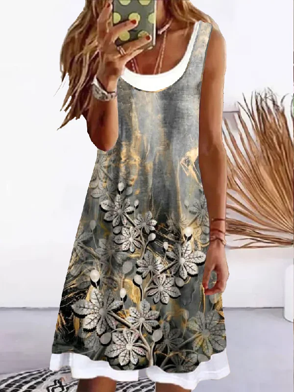 Closeout Sale Vacation Sleeveless Knitting Dress  QV112