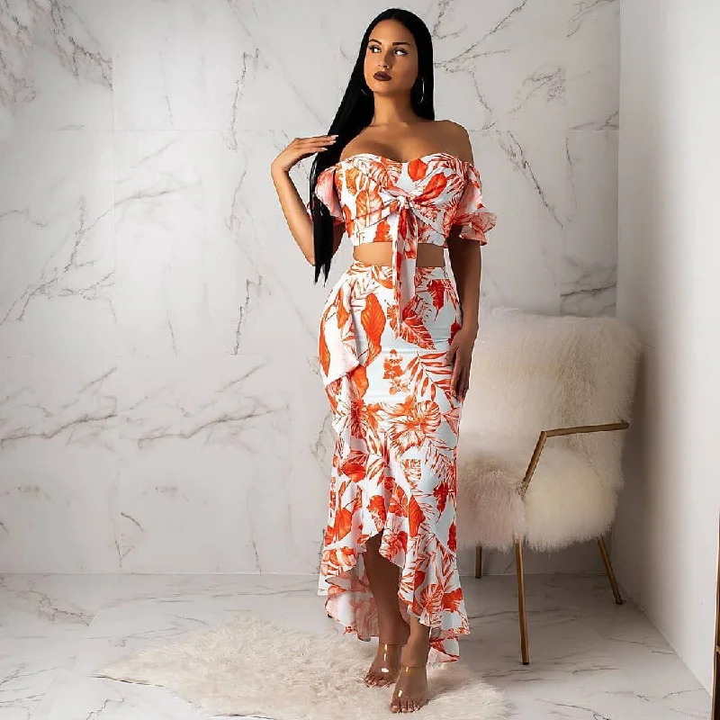 Limited Quantity Women's Spring/Summer Polyester Two-Piece Long Dress