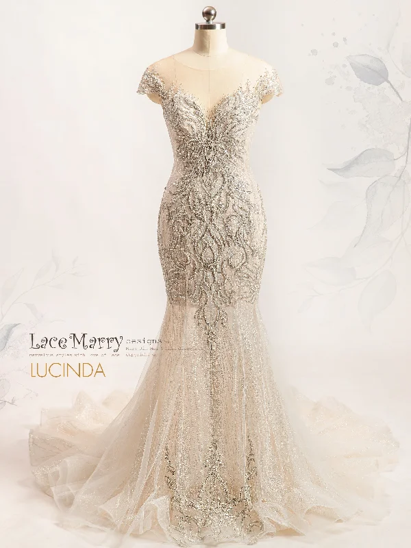 Best Bargains LUCINDA / Breathtaking Wedding Dress with Embellishment