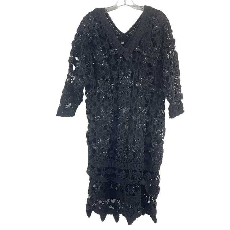 Price Reduction Lim's VTG Black Crochet Double Layer Beaded Cotton Sweater Dress Women’s Large Price Reduction Lim's VTG Black Crochet Double Layer Beaded Cotton Sweater Dress Women’s Large