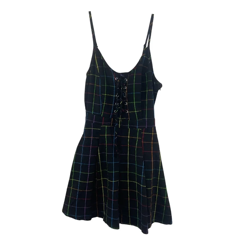 Loyalty Reward Hot Topic Black Midi Fit & Flare Women's Rainbow Grid Tank Dress XL, Polyester Loyalty Reward Hot Topic Black Midi Fit & Flare Women's Rainbow Grid Tank Dress XL, Polyester