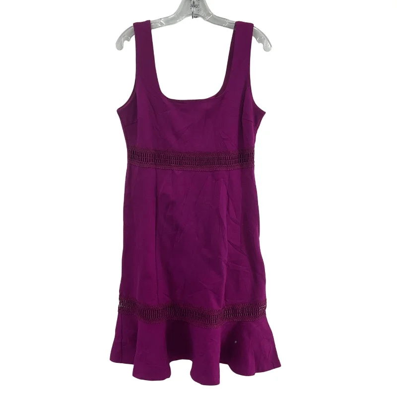 Savings Alert Lulu's Bright Purple Women's Mesh Stripe Midi Sheath Dress, Size L - Preowned