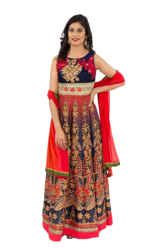 Deal Zone Vibrant and Festive Floor Length Anarkali Gown
