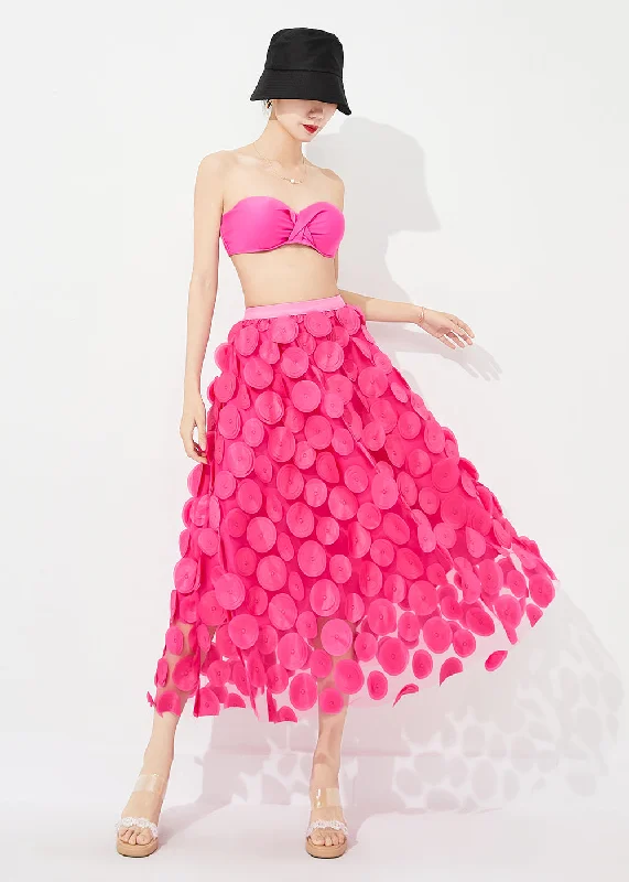 Take Advantage Women Rose Elastic Waist Exra Large Hem Tulle Skirt Summer LY0887