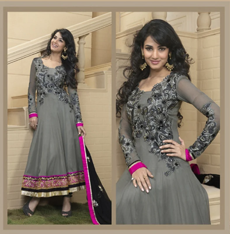 Online Specials Lovely Grey Stylelok Georgette Long Anarkali Churidar (D. No. 4013) Online Specials Lovely Grey Stylelok Georgette Long Anarkali Churidar (D. No. 4013)