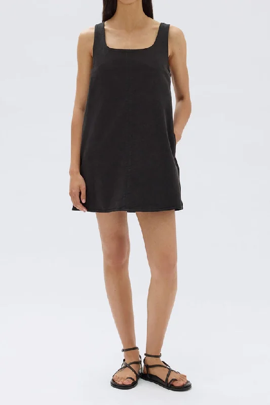 Super Deal Assembly Zoey Twill Mini Dress Black
