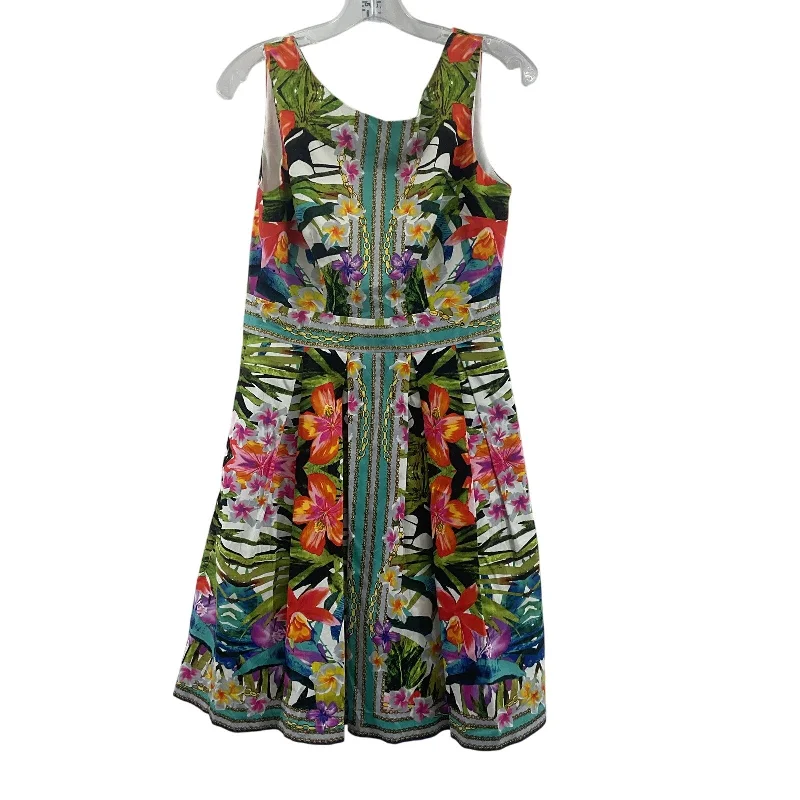 Buy Now Maggy London Multicolor Floral Women's Cotton Midi Dress Size 6 A-Line Sheath Buy Now Maggy London Multicolor Floral Women's Cotton Midi Dress Size 6 A-Line Sheath