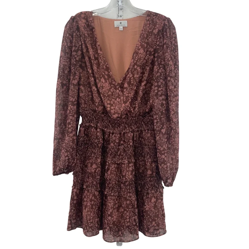 Extra Discounts Socialite Midi Women's Floral Print Blouson Dress Pink/Brown Size S - Preowned Extra Discounts Socialite Midi Women's Floral Print Blouson Dress Pink/Brown Size S - Preowned