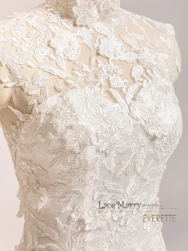 Crazy Savings EVERETTE / Illusion Turtleneck Lace Wedding Dress