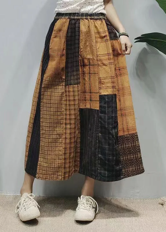 Price Reduction Vintage Colorblock Oversized Patchwork Plaid Linen A Line Skirts Summer TG1018 Price Reduction Vintage Colorblock Oversized Patchwork Plaid Linen A Line Skirts Summer TG1018