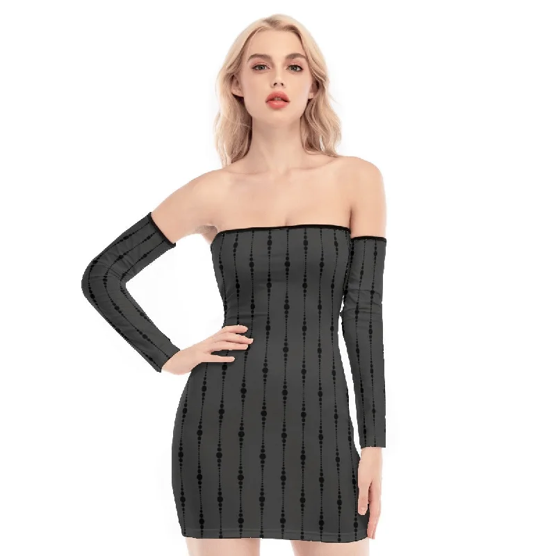 New Markdowns Gothic Off-shoulder Back Lace-up Dress