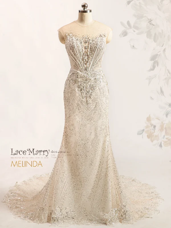 Special Offer MELINDA / Basque Waist Luxurious Embellished Wedding Dress