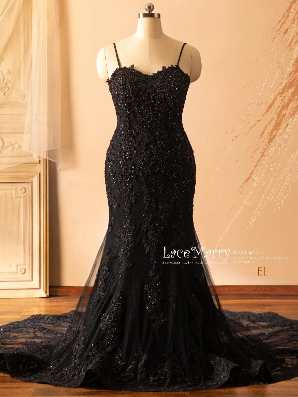 Daily Specials ELI / Black Wedding Dress with Thin Straps