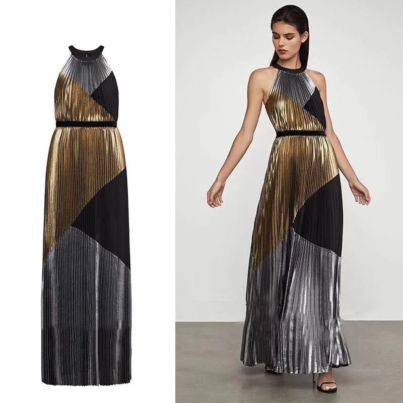 Year-End Sale Fashion women pleated long dress