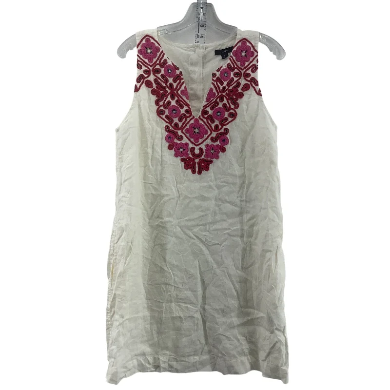 Incredible Offers J.Crew White & Pink Linen Embellished Women's Boho Sheath Dress, S, NWT Incredible Offers J.Crew White & Pink Linen Embellished Women's Boho Sheath Dress, S, NWT