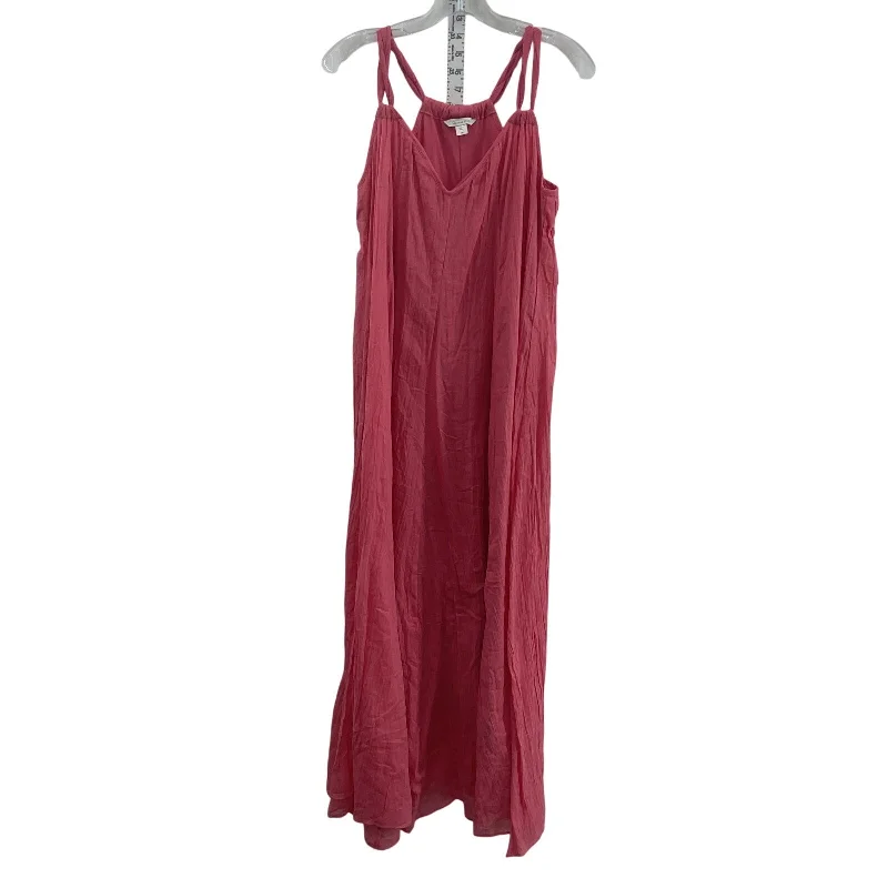 Bargain Blast Garnet Hill Pink Women's Boho Cotton Sundress XS - Long Tank Dress, Preowned