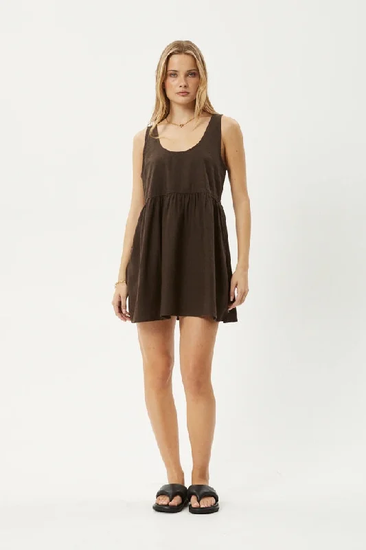 New Deals Afends Jesse Hemp Mini Dress Coffee