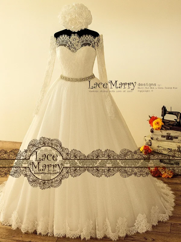 Don't Wait Off Shoulder A Line Wedding Dress