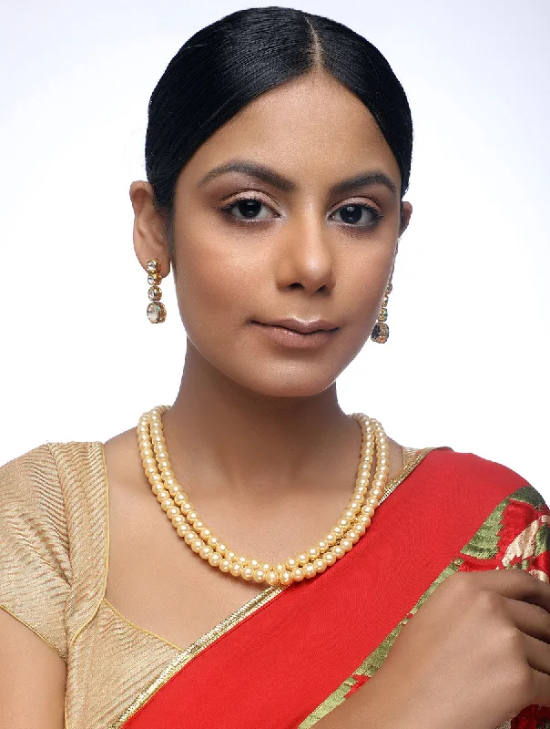 Act Now Pearl Neckpiece With Studs - MRR179