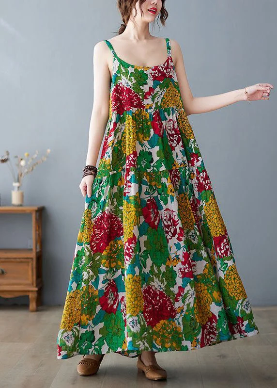 Blowout Deals Bohemian Green Print Exra Large Hem Cotton Beach Dresses Summer LY0910 Blowout Deals Bohemian Green Print Exra Large Hem Cotton Beach Dresses Summer LY0910