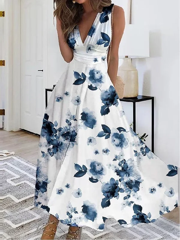 Unmissable Offer Floral V Neck Casual Dress  QX63